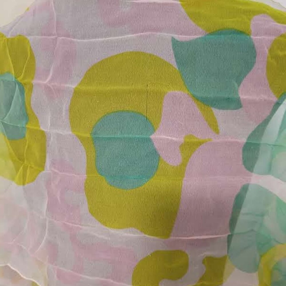 Vintage Semi-Transparent Geometric Pattern Scarf - image 1